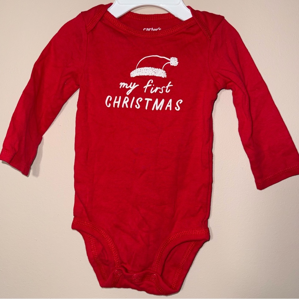 Carter's Red 'My First Christmas' Baby Bodysuit
